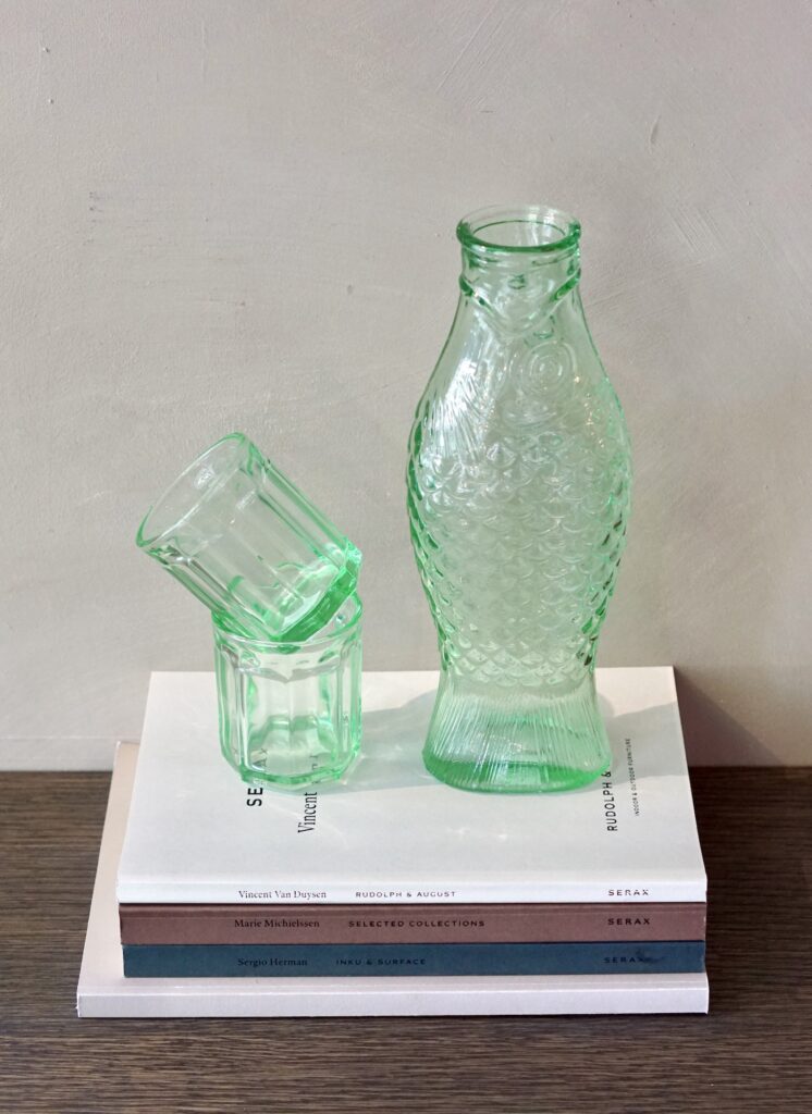Set Karaf met 2 glazen M green Fish & Fish