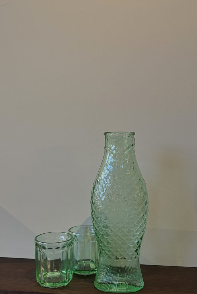 Set carafe with 2 glasses M green Fish & Fish