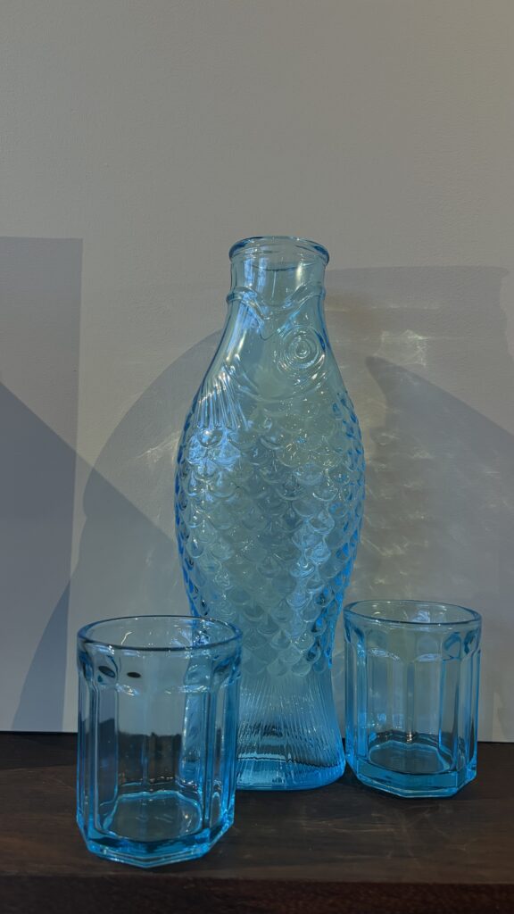 Set carafe with 2 glasses M blue Fish & Fish