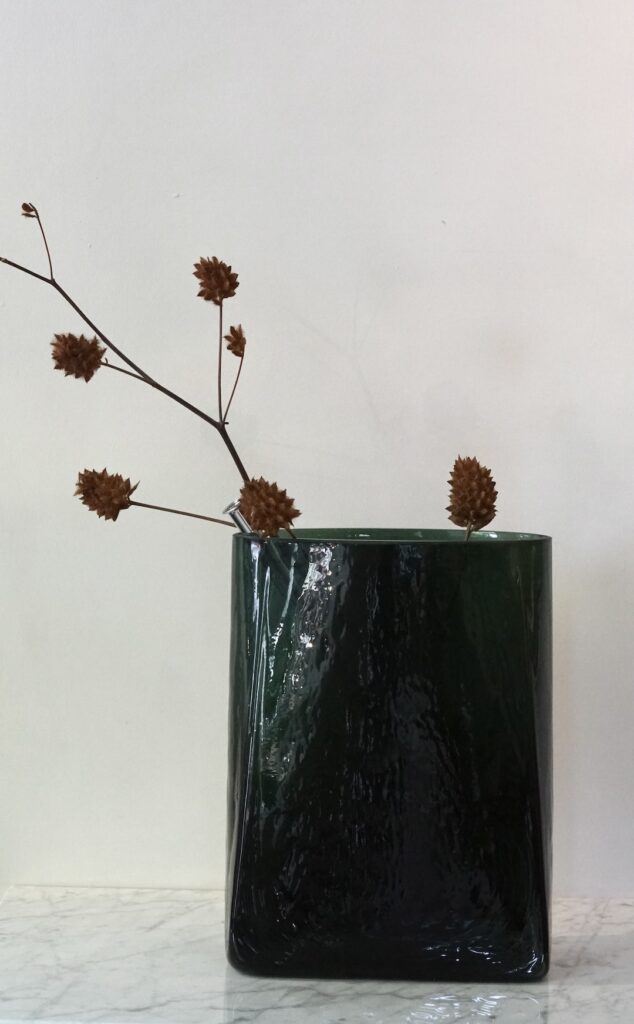 Vaas met glazen houder 03 groen Josephine