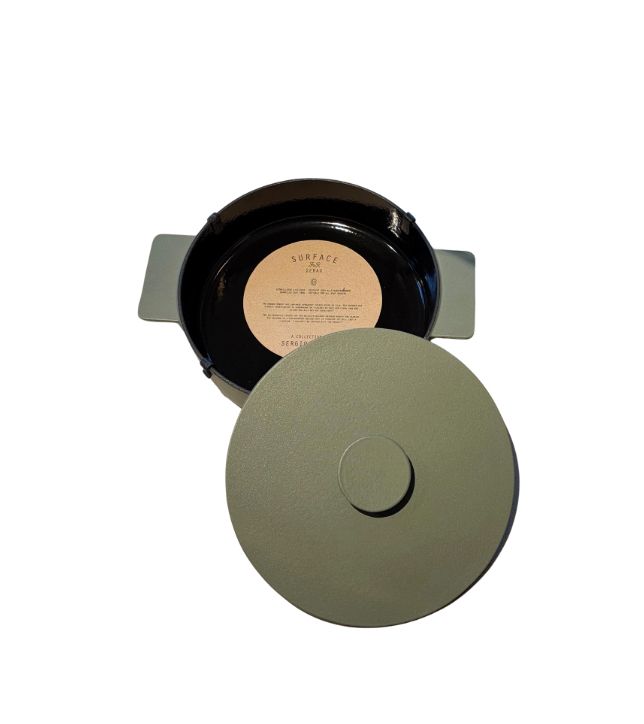 Cooking pot S cast iron camogreen Surface